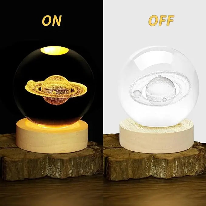 Saturnia Glow — Esfera de Cristal con Luz Ambiental RGB 🪐